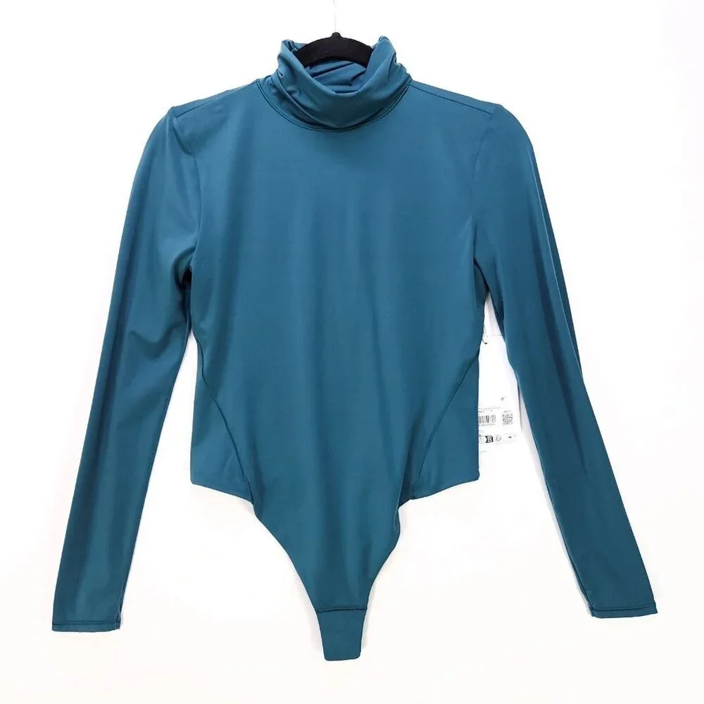 Lululemon Wundermost Ultra-Soft Nulu Turtleneck Bodysuit Green Size Medium Thong - Picture 2 of 15